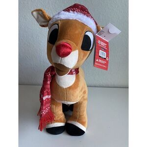 Rudolph The Red Nose Reindeer Holiday Door Greeter Plush 21" Lighted Stand Alone